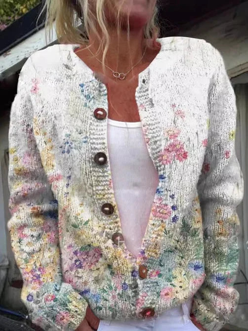 Marlene | Elegant Floral Pattern Cardigan