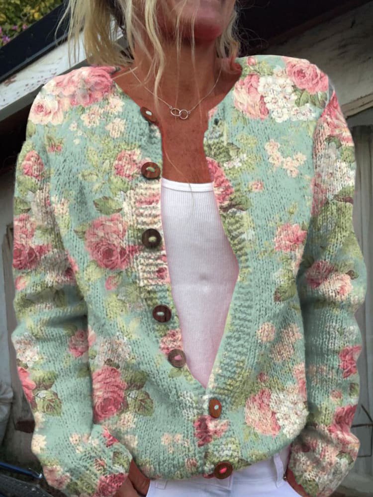 Marlene | Elegant Floral Pattern Cardigan